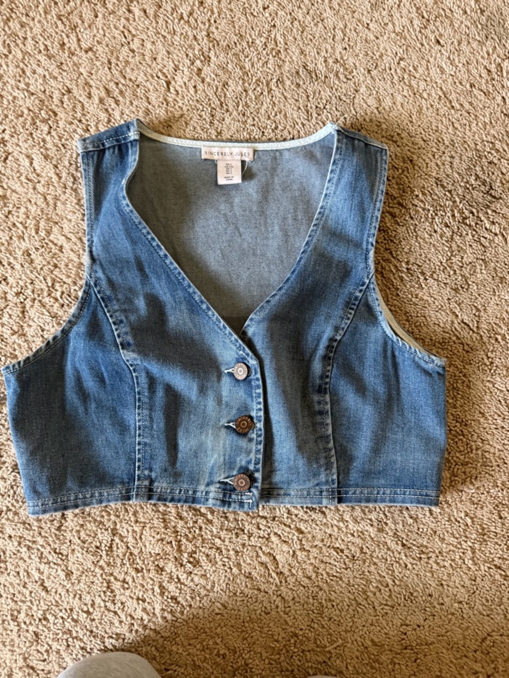 Sincerely Jules Blue Denim Top/vest